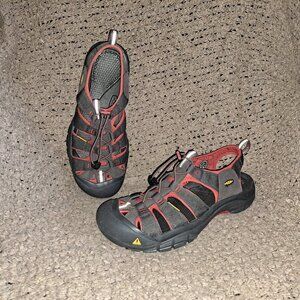 KEEN-Newport H2 Waterproof Sandals-Dk Gray/Red-Hiking-Water-Sz 14-NWOB
